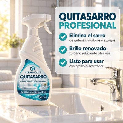 CLEANHOUSE Quitasarro | Baño y grifería relucientes, sin sarro en minutos.