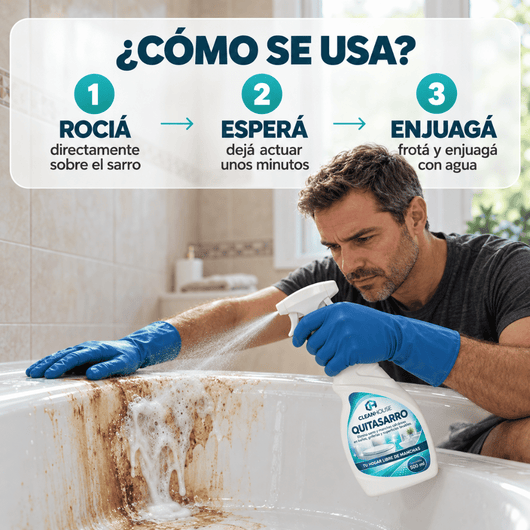 CLEANHOUSE Quitasarro | Baño y grifería relucientes, sin sarro en minutos.