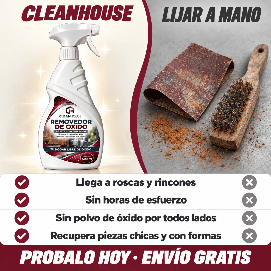 Removedor de Óxido CLEANHOUSE vs. lijar a mano