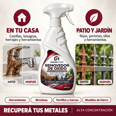 CLEANHOUSE Removedor de Óxido | Metales libres de óxido y con brillo renovado.
