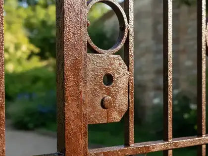 Reja de hierro oxidada